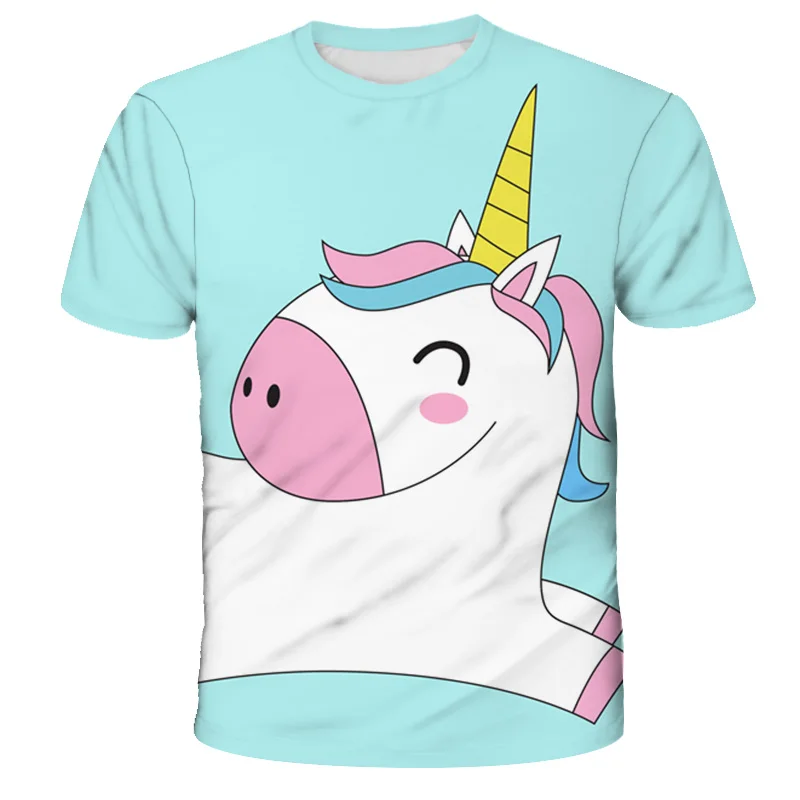 baggy t shirt Kawaii Cartoon Anime Graphic Unicorn Cute 3D T Shirt Game Short Sleeve Girls T-Shirt Kids Tshirts Funny Tees Children Clothing jordan t shirt