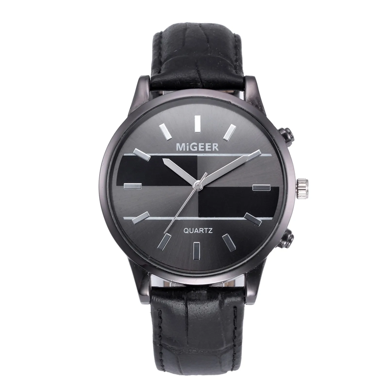 Sleek Minimalist Fashion With Strap Dial Men'S Quartz Watch Gift Watch Analog Wrist Watch Leather Strap Alloy Case High Quality