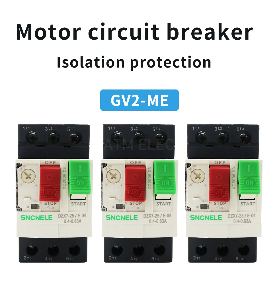 1 шт., автоматический выключатель GV2 для защиты двигателя