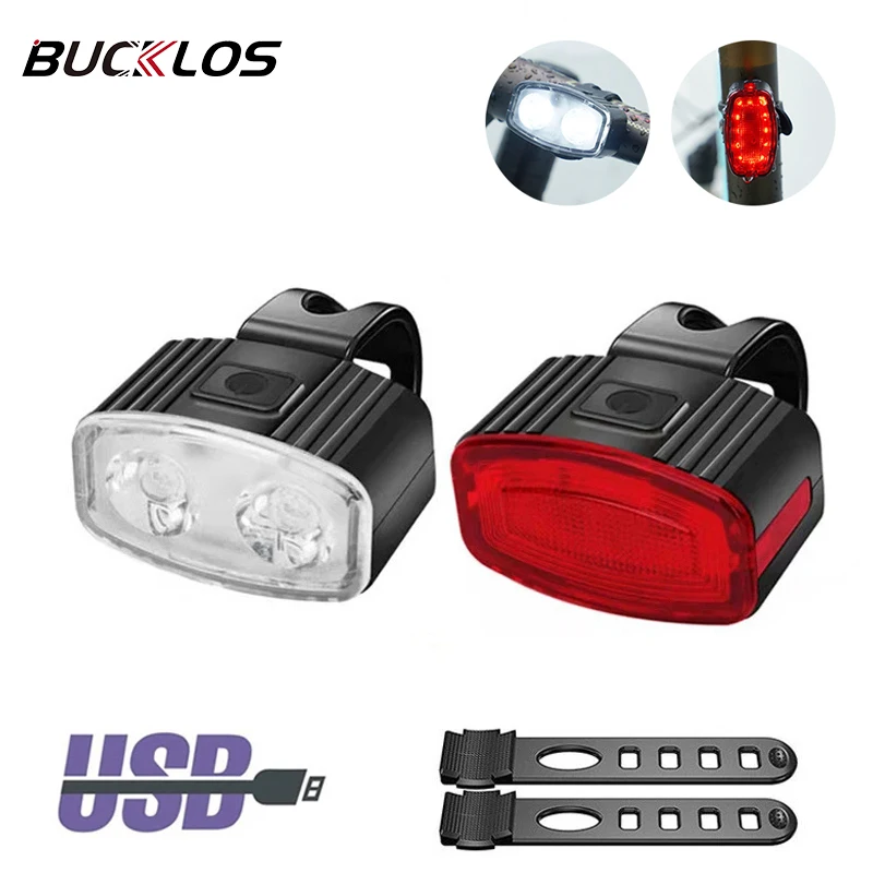 

Велосипедные фонари BUCKLOS, USB перезаряжаемые велосипедные фонари, водонепроницаемые светодиодные фонари для велоспорта, передняя и задняя зеркальные фонари
