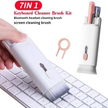 7-in-1 Computer Keyboard Cleaner Brush Kit Earphone Cleaning Pen   For Headset Keyboard Cleaning Tools Cleaner Keycap Puller Kit 1