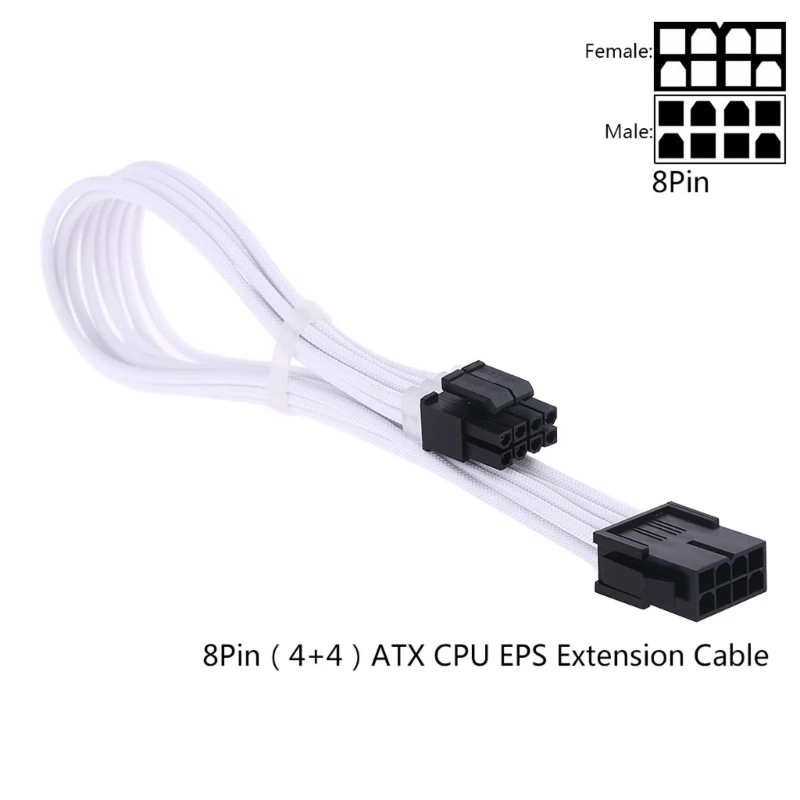 Sleeve Extension Power Supply Cable Kit - 30cm, 24-pin ATX/EPS, 8-pin PCI-E GPU, 8-pin CPU, 6-pin PCIE, 4-Pin CPU with Combs - 18 AWG Description Image.This Product Can Be Found With The Tag Names Computer Cables Connecting, Computer Peripherals, PC Hardware Cables Adapters, Sleeve extension power supply cable