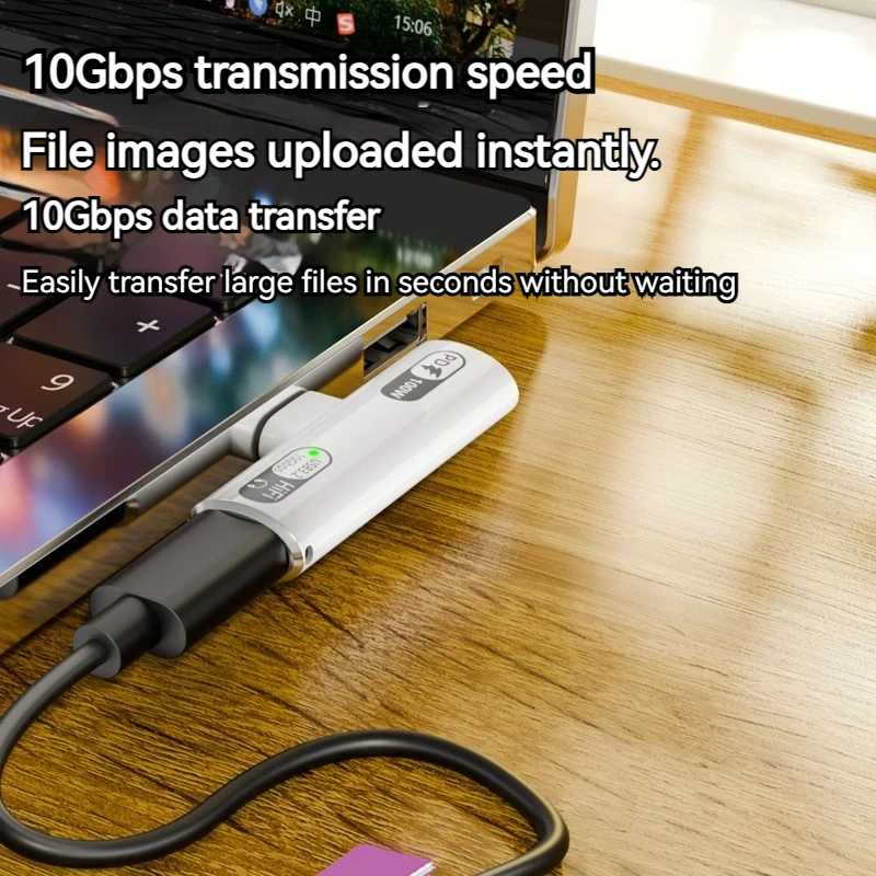 2IN1 USB 타입 C 어댑터 PD100W 고속 충전 10Gbps OTG USB-C 3.5MM 이어폰 컨버터 맥북 폰 태블릿용