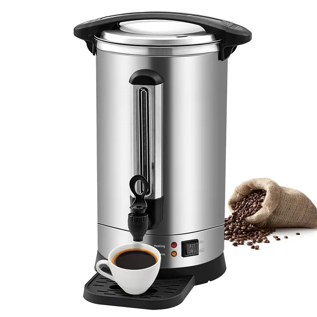 SucceBuy 65/110 Cups Stainless Steel Coffee Thermos Urn Commercial Hot Water Dispenser for Camping Fast Brewing Easy Cleaning