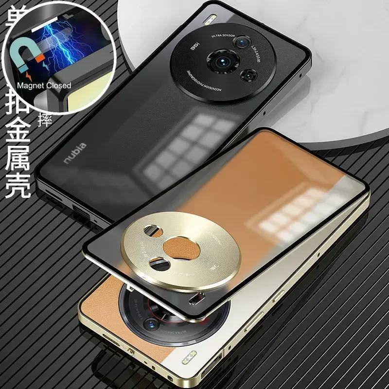 

Nubia Z50S PRO NX713J чехол Роскошный бампер из алюминиевого сплава рамка Магнитный закрытый металлический чехол для ZTE nubia Z50S PRO чехлы для телефонов