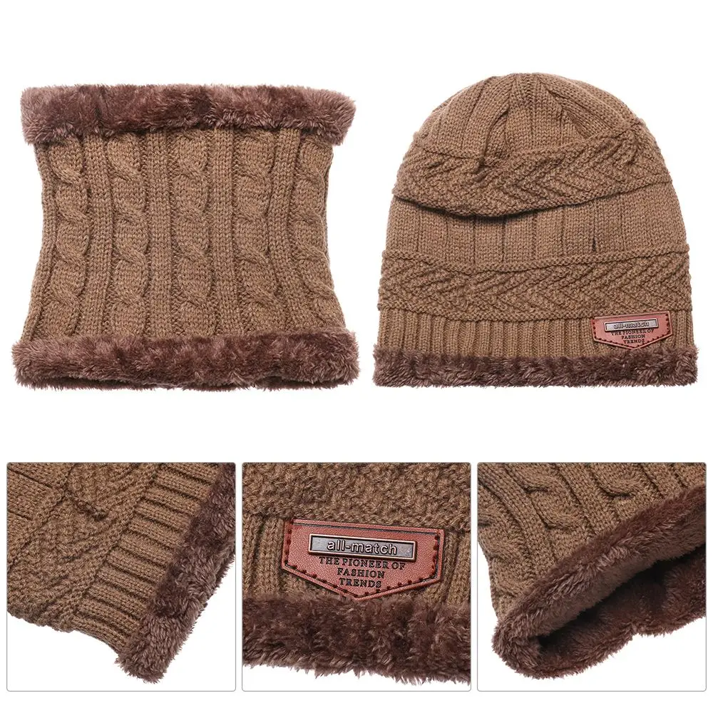 Winter 3 In 1 Mens Girl Beanie Hat And Neck Scarf Knitted Gloves Set winter hat winter accessories knitted hat scarf set