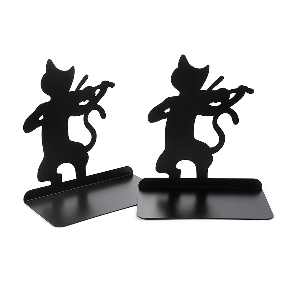 tableware Hollow-out Metal Bookends Hourglass Design Metal Bookends for Home Office Decorative Book Stoppers Book Holders