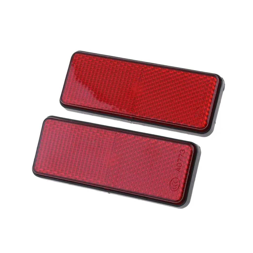 2 Pcs New Red Plastic Square Reflective Reflector for ATV Scooter