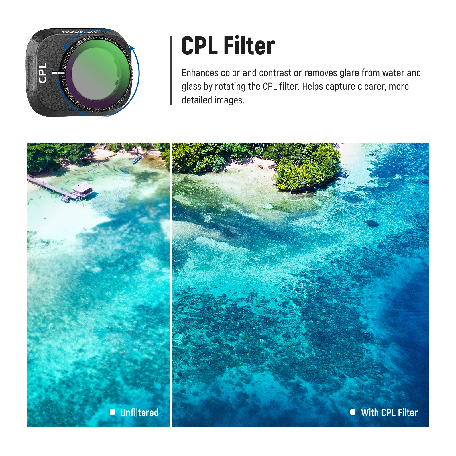 ND Filter Set Compatible with DJI Mini 3/Mini 3 Pro, 6 Pack Neutral Density Filt