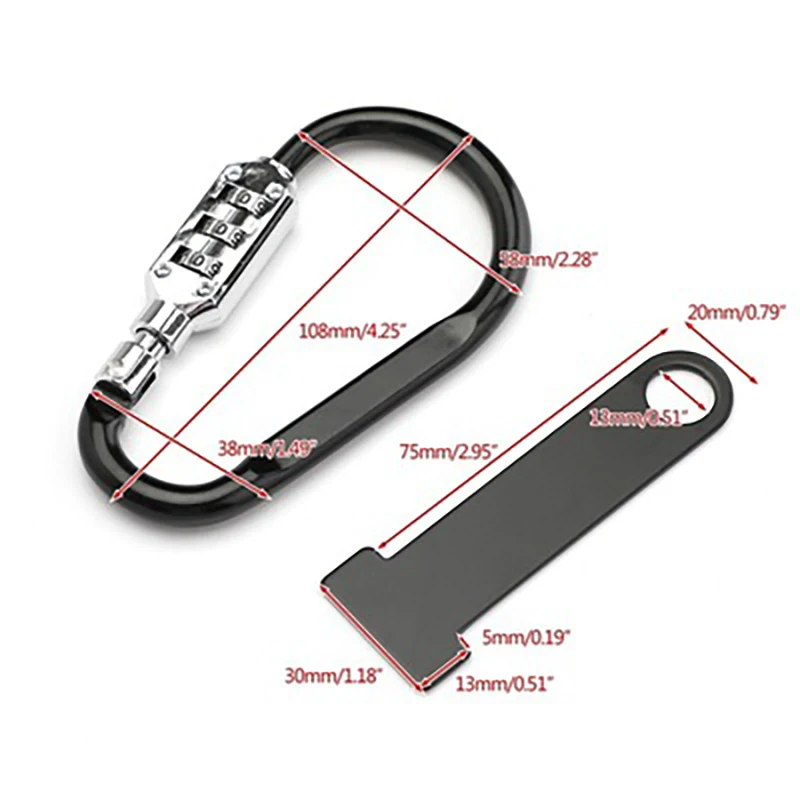 Motorcycle Helmet Lock Anti-Theft Open Face Helmet Lock Fastener + T-Bar for Racing Motorbike Bike