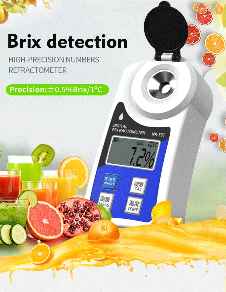 Auto 32% 55% Digital Brix Refractometer Sugar Meter Tester Hydrometer For  Grapes Fruit Juice Concent Refractometer - AliExpress