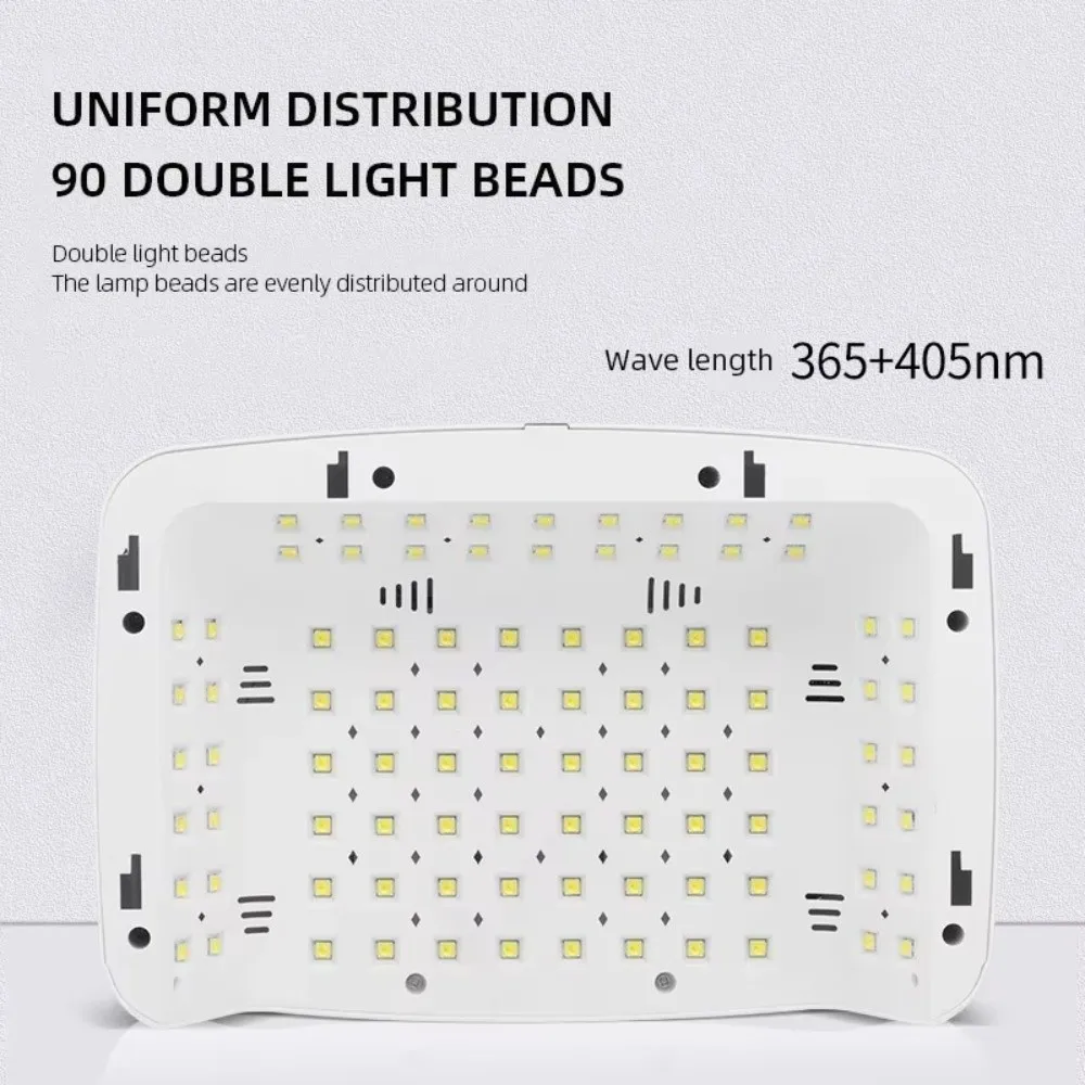 새로운 90LED LED 네일 램프 다기능 네일 아트 머신 핸드 필로우 라이트 휴대용 UV 경화 램프 (매니큐어 살롱용)