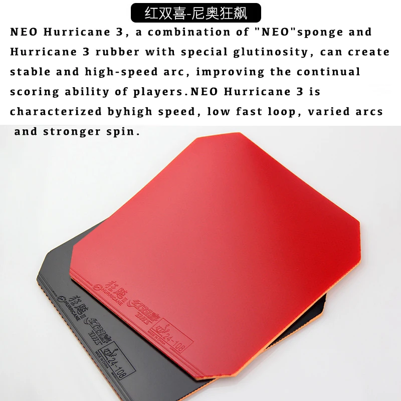 BestParts DHS Hurricane 3-NEO Gomma Per Tennistavolo - Spessore 2.2mm, Durezza 39° O 40° (a Scelta), Spugna Arancione - 3