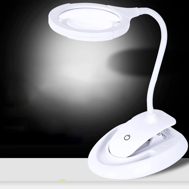 Lighted Desk Magnifying Glass Lamp with Light on Stand Led Portable Pocket  Magnifier Visor Folding 3X for Reading, Hobby - AliExpress