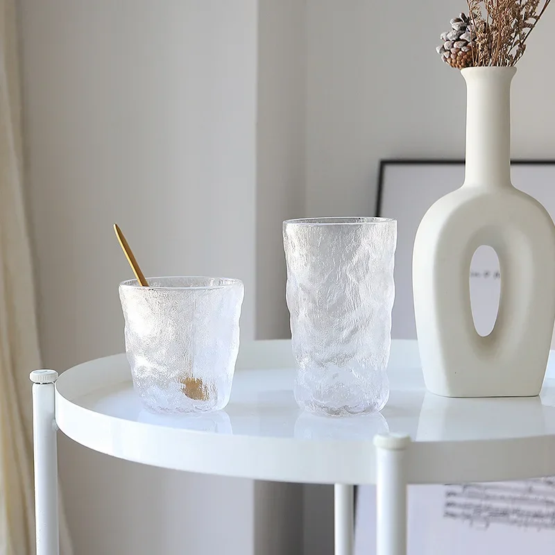 1pc 300ml 350ml Drinking Glasses Simple Glacier Cocktail Glass Cups Rock Whiskey Wine Coffee Cup Coffee Mug Drinkware Gift