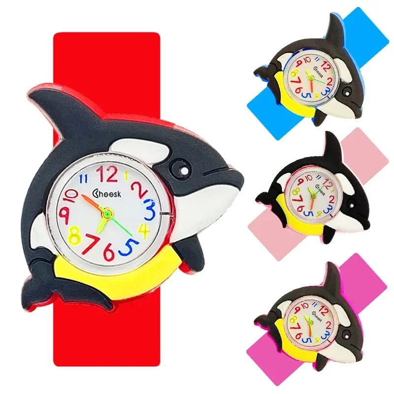 Slap Bracelet Children's Watch Cute Penguin, Crab, Turtle, Dolphin Patterns Toy Baby Birthday Gift Boys Girls Kids Watches Clock 2