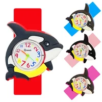 Slap Bracelet Children's Watch Cute Penguin, Crab, Turtle, Dolphin Patterns Toy Baby Birthday Gift Boys Girls Kids Watches Clock 2