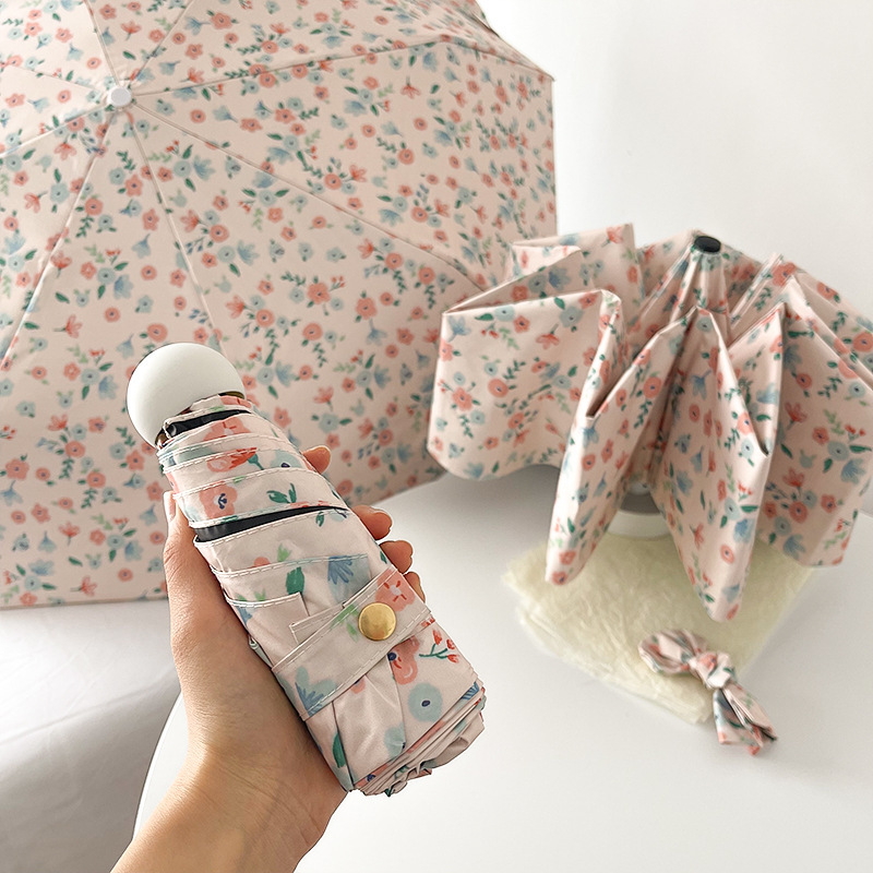 1 Piece of Romantic Floral Umbrella, Sun Protection & Photo - perfect, 3 - Fold Umbrella for All Weather