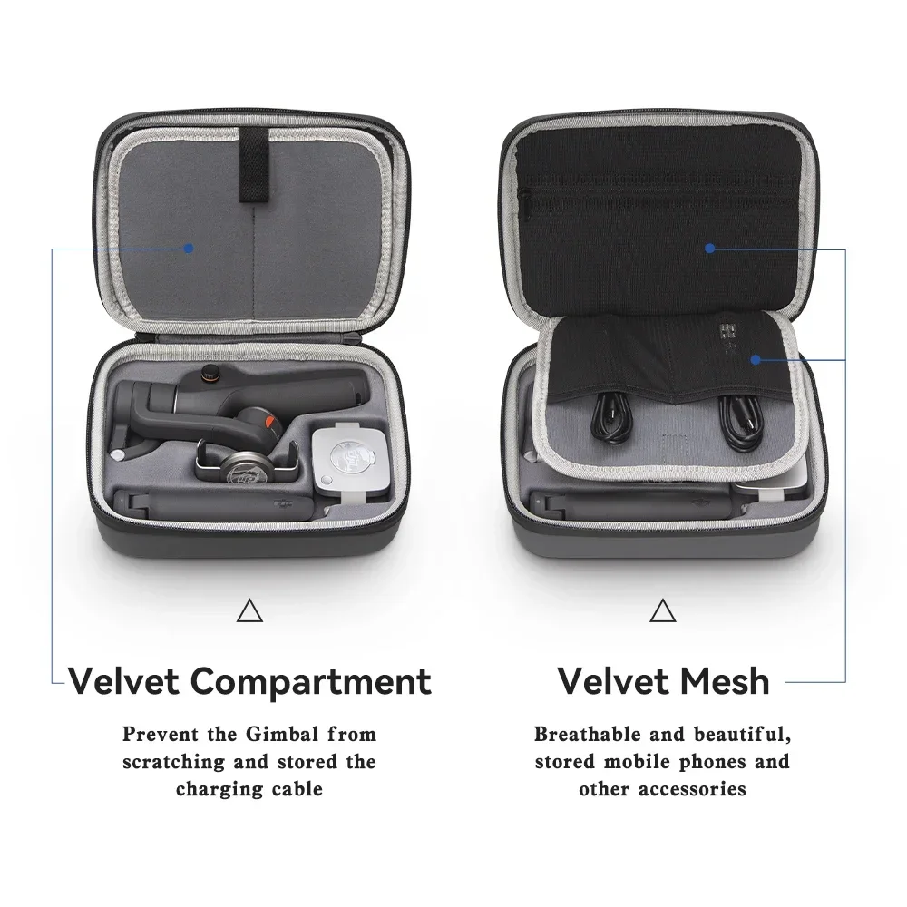 Handheld Gimbal Accessories Portable Carrying Case for DJI Osmo Mobile 6 Gimbal Stabilizer DJI OM 6 PU Leather Splash-proof Shoulder Bag