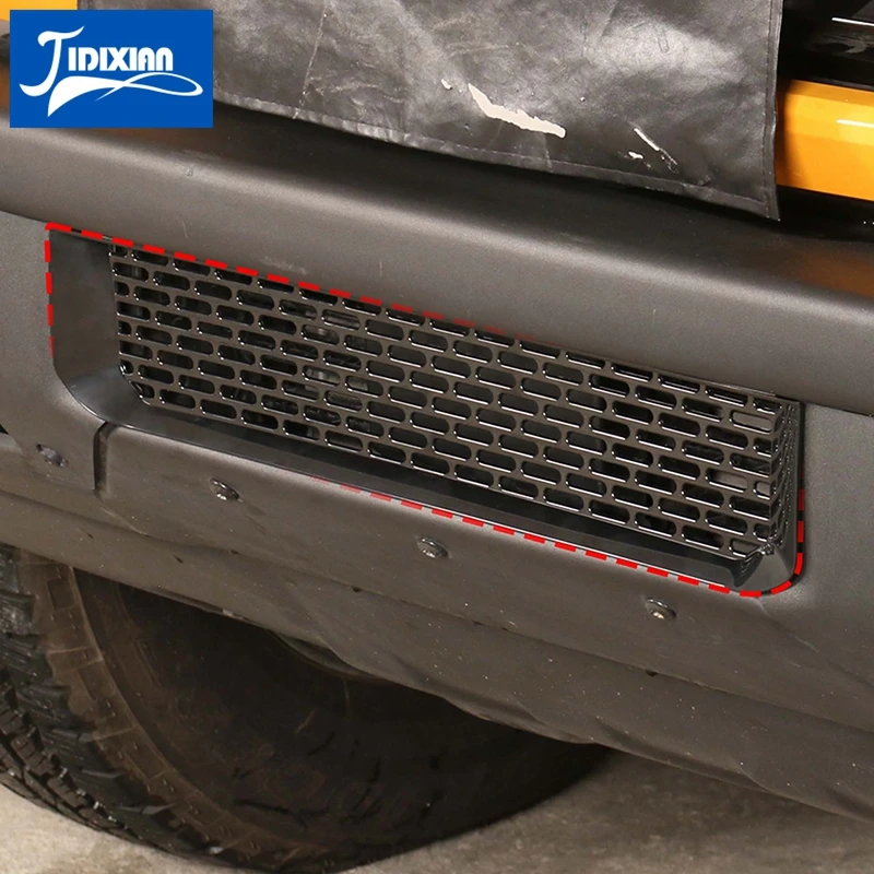 JIDIXIAN 자동차 앞 범퍼 레이싱 그릴 그릴 장식 커버 Ford Bronco 2021 2022 2023 2024 Up 외부 액세서리
