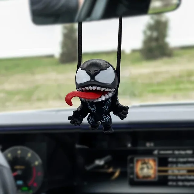 Ciondolo per auto Venom Ciondolo per specchietto retrovisore Venom del fumetto carino appeso Decorazione d'interni Modello Mini modello Giocattoli Decor Ornament 1