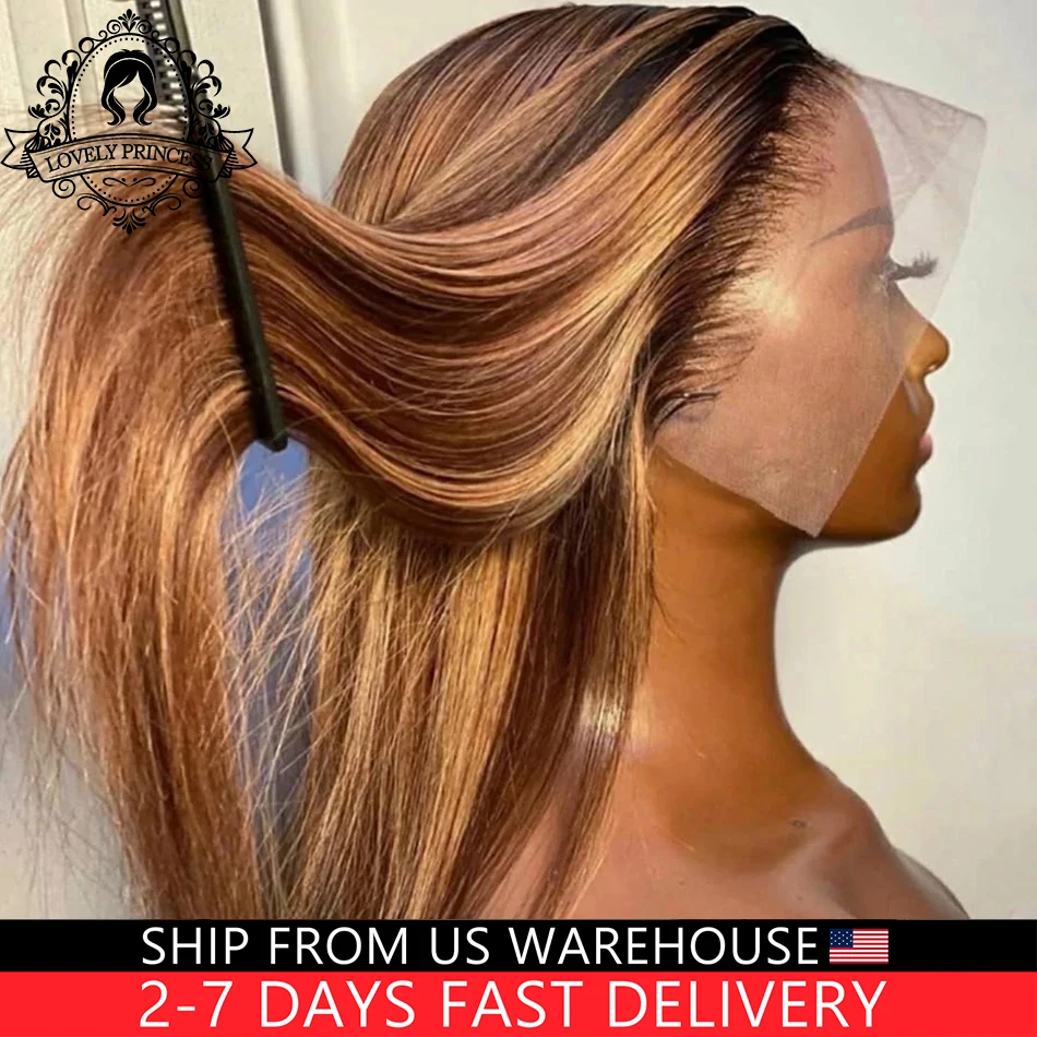 Highlight Wig HD 13x6 Human Hair Honey Blonde Brown Colored Lace Front Wigs Pre Plucked Bone Straight Lace Frontal Wig For Women human hair wig,lace front wigs