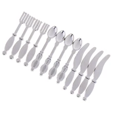 

1Set Mini 1/12 Dollhouse Miniature Kitchen Tableware Spoon Knife Fork Set Pretend Play Kitchen Accessories Toys
