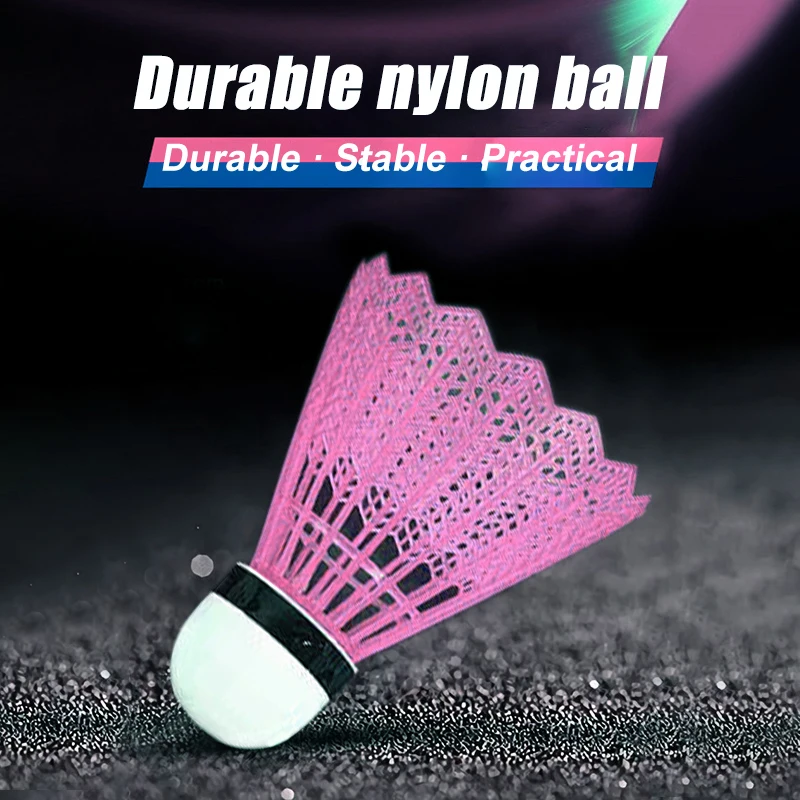 

1pcs Pink Imitation Nylon Ball Durable Badminton Outdoor Plastic Nylon Practice Game Training Use