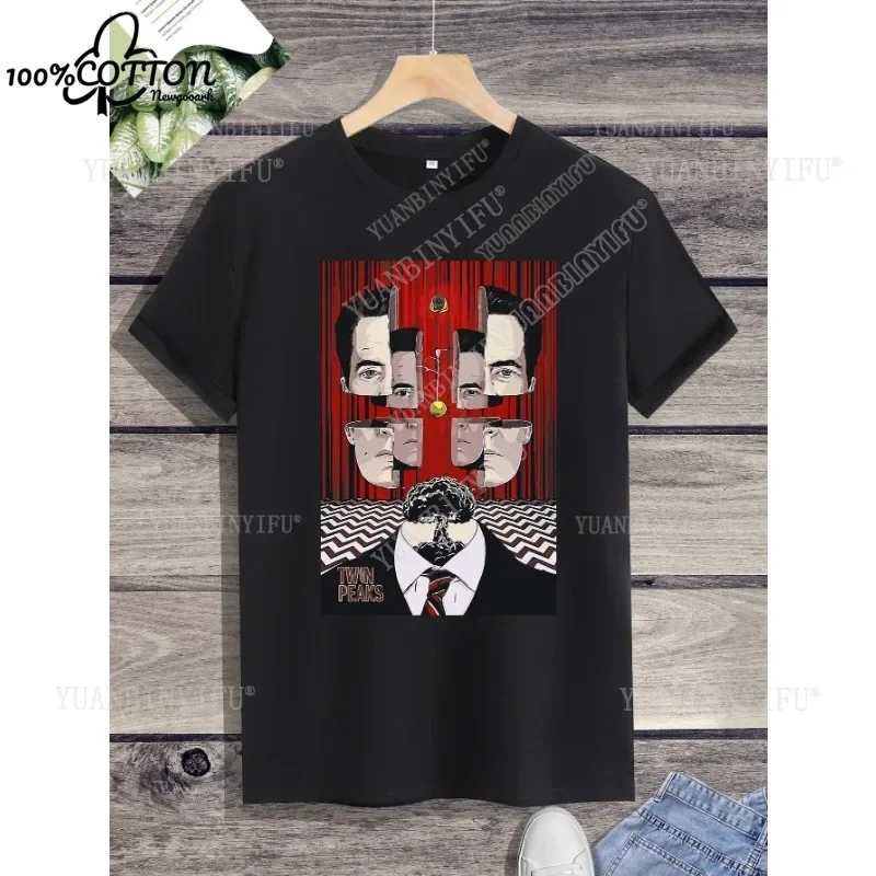 Classic Harajuku Twin Peaks Printed Unisex Cotton Shirt Loose T-shirt Top Short Sleeve O-neck Street Fashion Hot Product 6