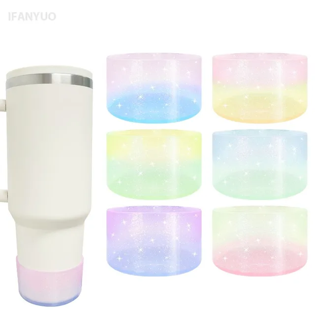 7.5cm Non-slip Water Cup Bottom Sleeve Boot for 40oz Tumbler Cups Base Protective Cover Gradient Glitter Bottle Accessories 3