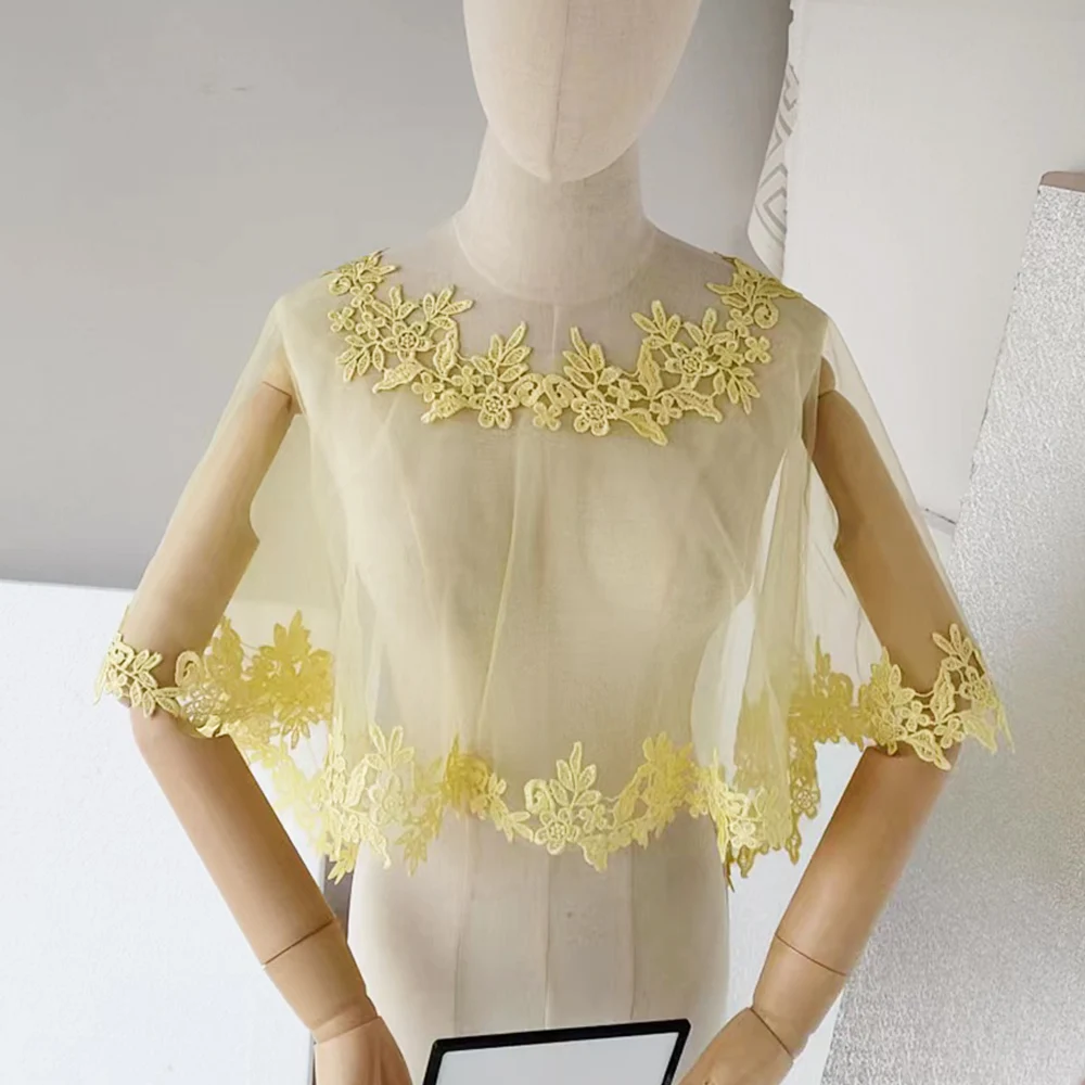 Wedding Shawl Women Applique Tulle Evening Prom Cape