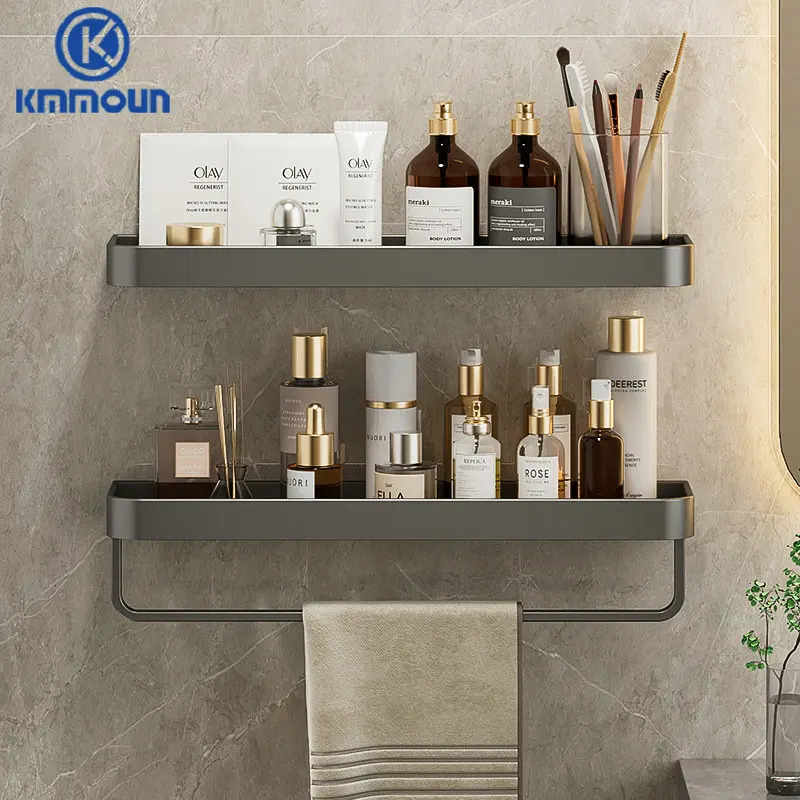 Bathroom Shelf Shampoo Holder Kitchen Storage Rack Bathroom Hardware Space Aluminum Shower Room Accessory Grey Color storage rack bathroom shelf shower shelf bathroom storage shelf storage shelf bathroom accessories shower rack bathroom corner shelf shampoo rack floating shelves