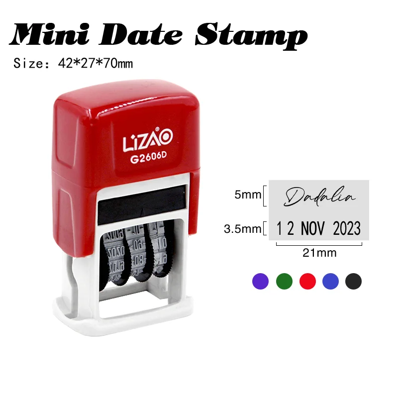 Custom Date Stamp for Teacher Signature Seal Your Text Your Name Self-Inking Date Stamp with Signature Custom Date DIY Text self inking stamp