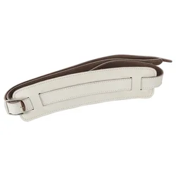 Vintage Adjustable Leather Guitar Strap with Metal Buckle (White)