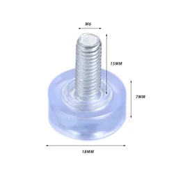 Adjustable Furniture Leveling Feet with Clear Pads - 10 Pack (M6)