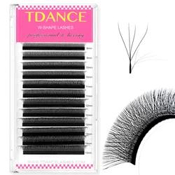 TDANCE Multi-Dimensional Faux Mink Bloom Lash Extensions - Natural Soft Volume Eyelashes - 8mm (4D)
