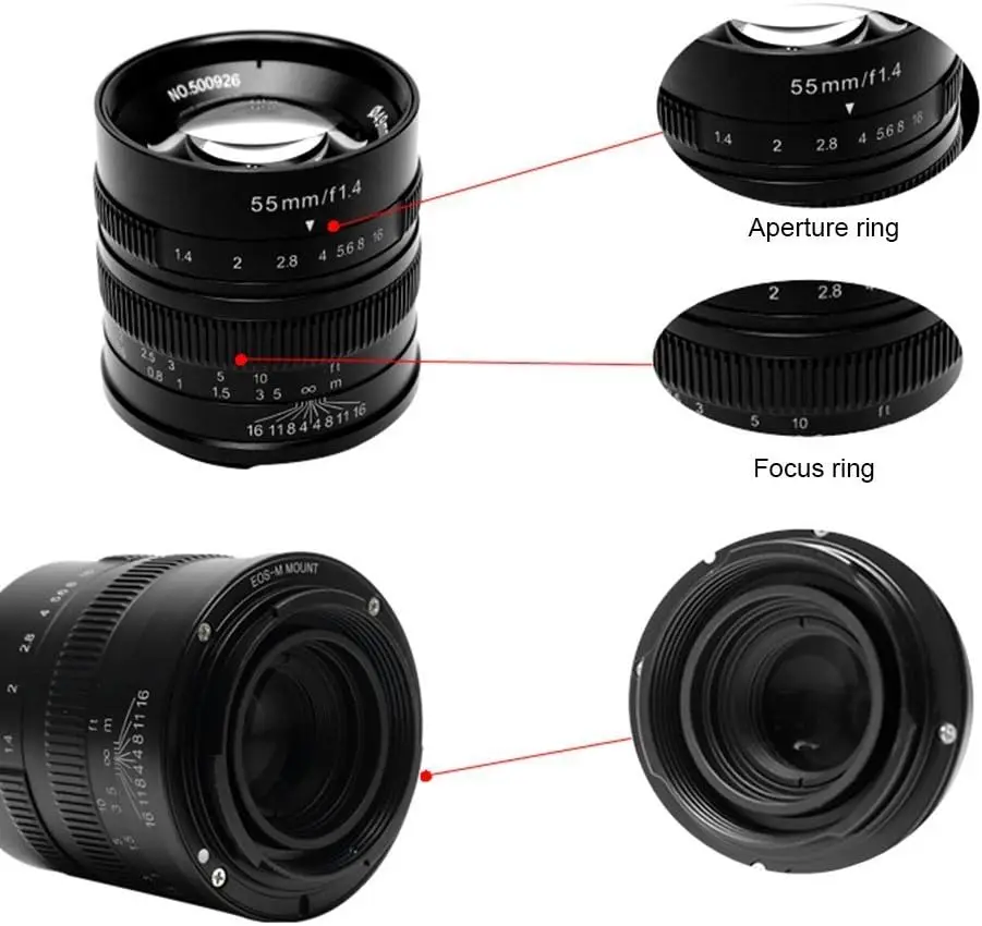 7artisans 55mm F1.4 MF Large Aperture Portrait Prime Lens For Sony