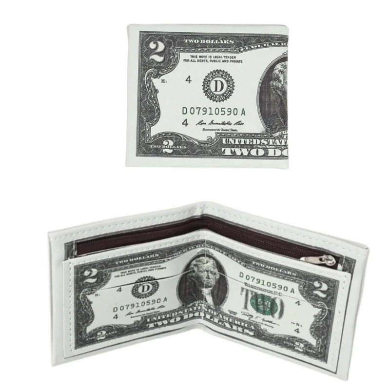Chic PU Leather Dollar Wallet - Cute Novelty Gift for Kids, Teens, and Adults
