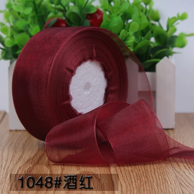 Navy Blue Transparent Organza Ribbons for DIY Crafts and Decorations