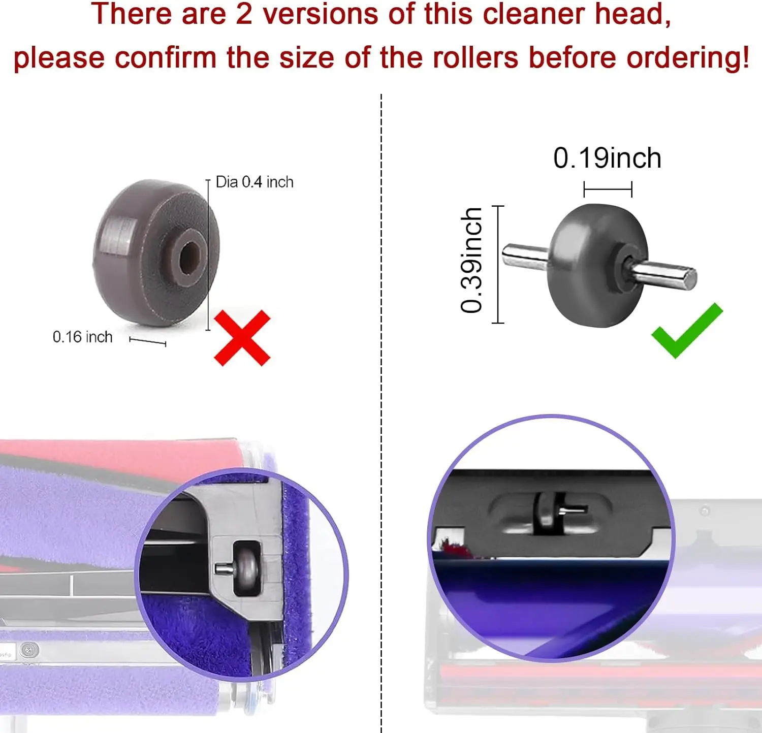 Soleplate Wheels for Direct Drive Cleaner Head
