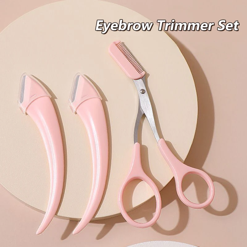 Eyebrow Razor Eyebrow Trimmer Scissor Beauty Products for Women Scissors with Comb Stainless Steel Beauty Makeup Tools eyebrow trimmer set eyebrow trimmer eyebrow razor set eyebrow razor eyebrow scissors