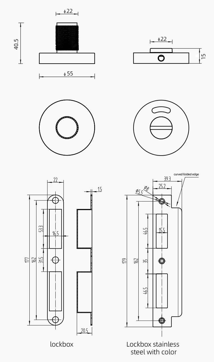 Dooroom Messing Badezimmerschloss Sichtschutzschloss Türschloss mit Identifikationsmarkierung Badezimmertür Schnullergriff Hardware Türschlösser – Detail 3