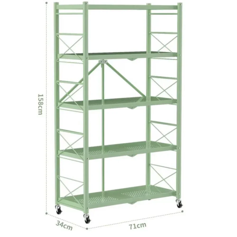 Large Iron Frame Storage Foldable Save Space Moveable Living Room Shelves High-capacity Elevated Design Metal Storage Shelves