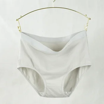 ملابس داخلية نسائية قطنية مقاس كبير بخصر مرتفع بدون درزات ملونة 10