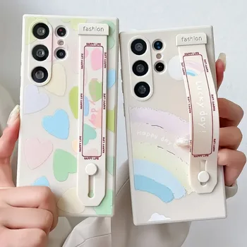 SoCouple Wrist Strap Phone Holder Case For Samsung A53 52s 54 51 50 71 72 73 34 32 15 12 14 13 21 31 22 23 24 05 Love Heart Case