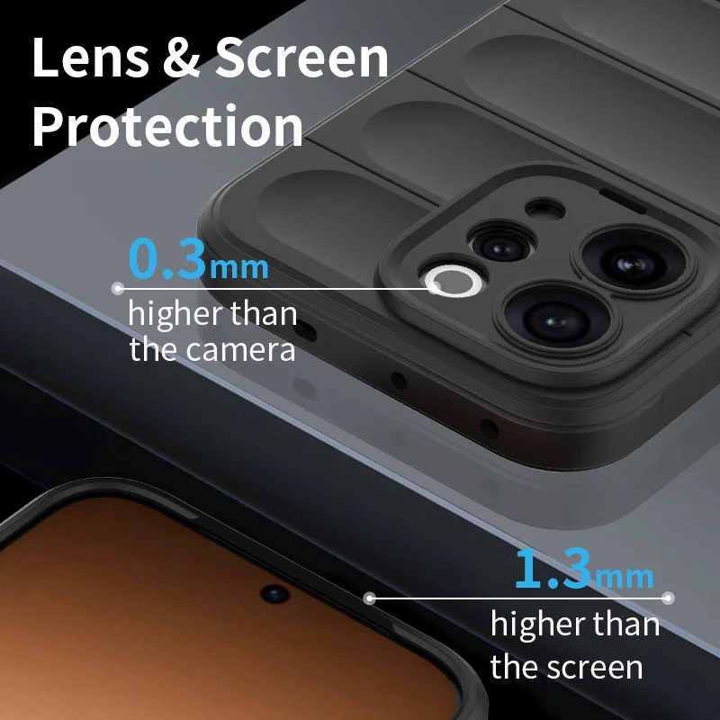 Shockproof Liquid Silicone Soft Case with Camera Protector