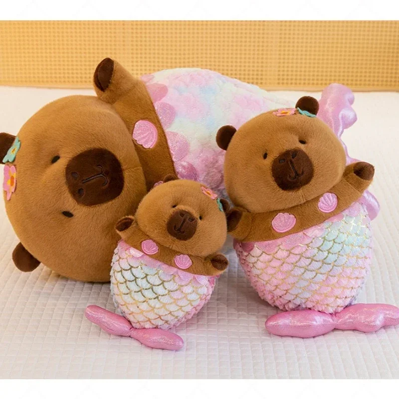 New Cute Capybara Stuffed Plush Toys 35CM Mermaid Children Pillow Doll Decorative Water Dolphin Creative Doll Birthday Gift plush toy plush doll