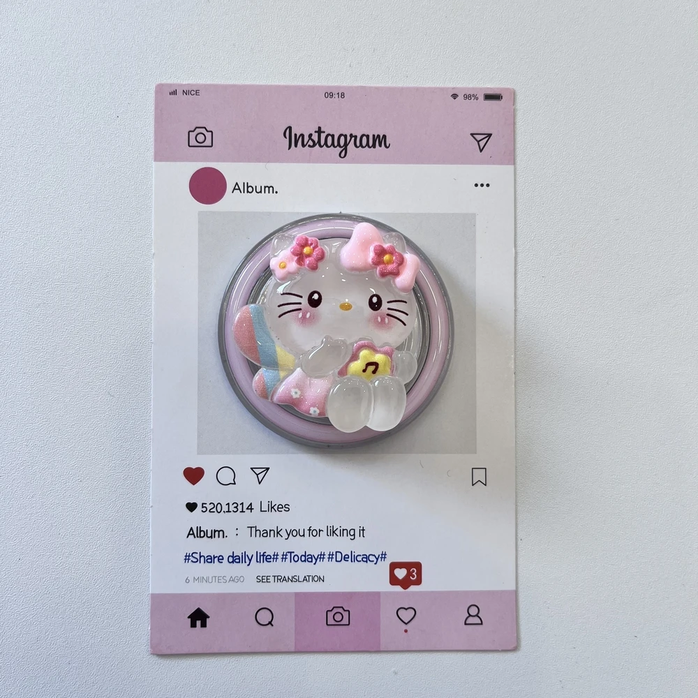   Sanrio Hello Kitty Kuromi – support magnétique mignon pour téléphone, support Griptok pour iPhone Samsung Magsafe Smart Tok