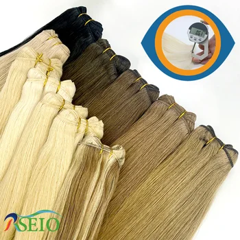 Extensioni RSEIO Wefts 100% Capelli Umani Veri, Mèches Marrone Biondo da Cucire, Capelli Remy a Doppia Trama Lisci o Ricci