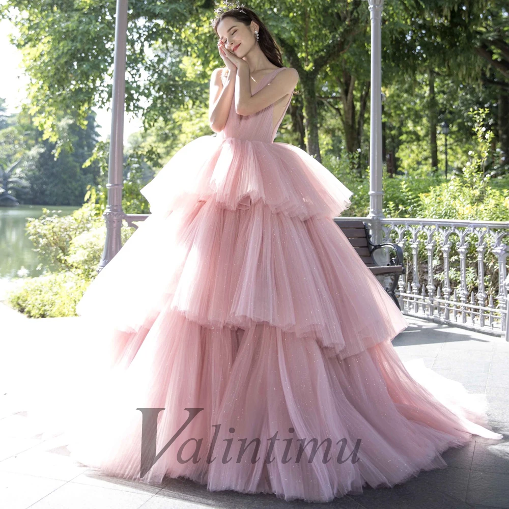 Valintimu Trendy V-Neck Sleeveless Evening Dresses For Women 2024 New In  Ball Gowns Made To Order Abendkleider Party Dresses